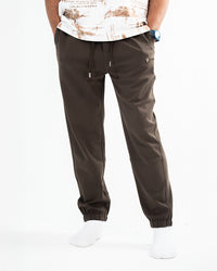 MEN’S BROWN JOGGER PANTS WITH DRAWSTRING WAIST