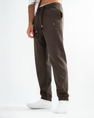 MEN’S BROWN JOGGER PANTS WITH DRAWSTRING WAIST