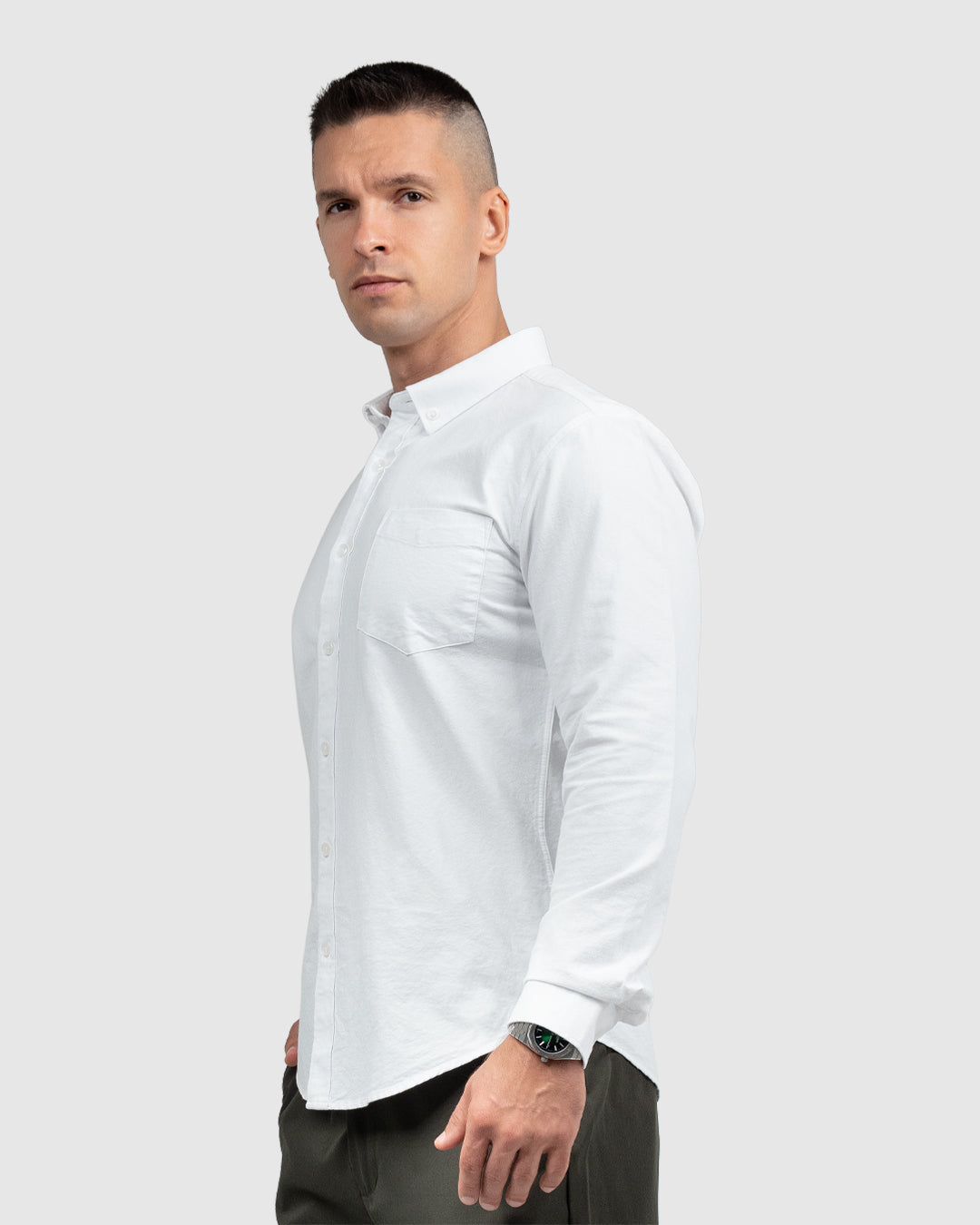 Men’s White Oxford Button-Down Shirt