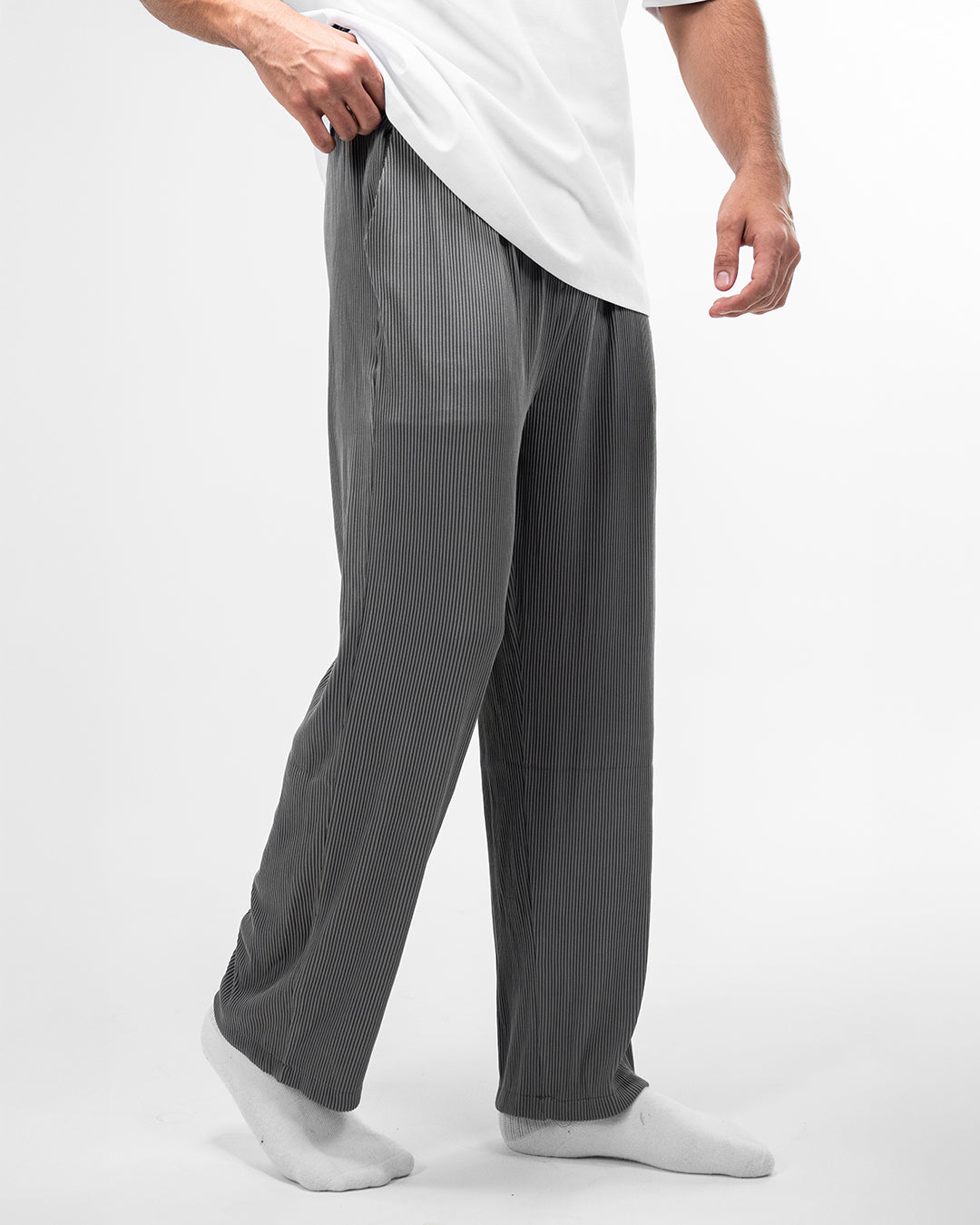 MEN’S GREY RELAXED-FIT LOUNGE PANTS