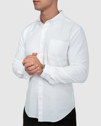 Men’s White Oxford Button-Down Shirt
