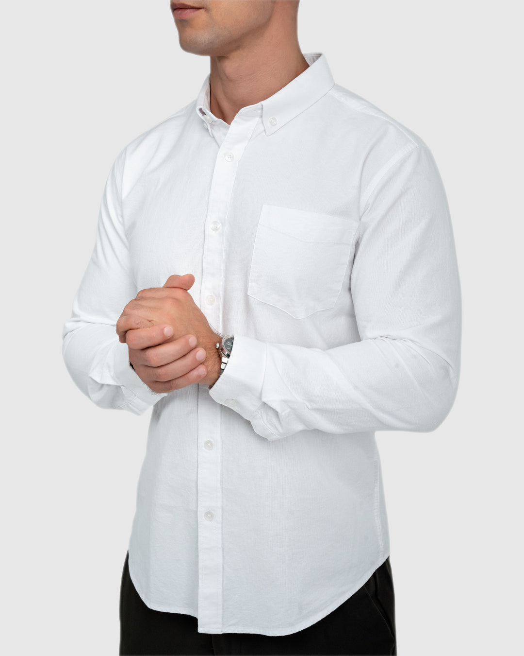 Men’s White Oxford Button-Down Shirt