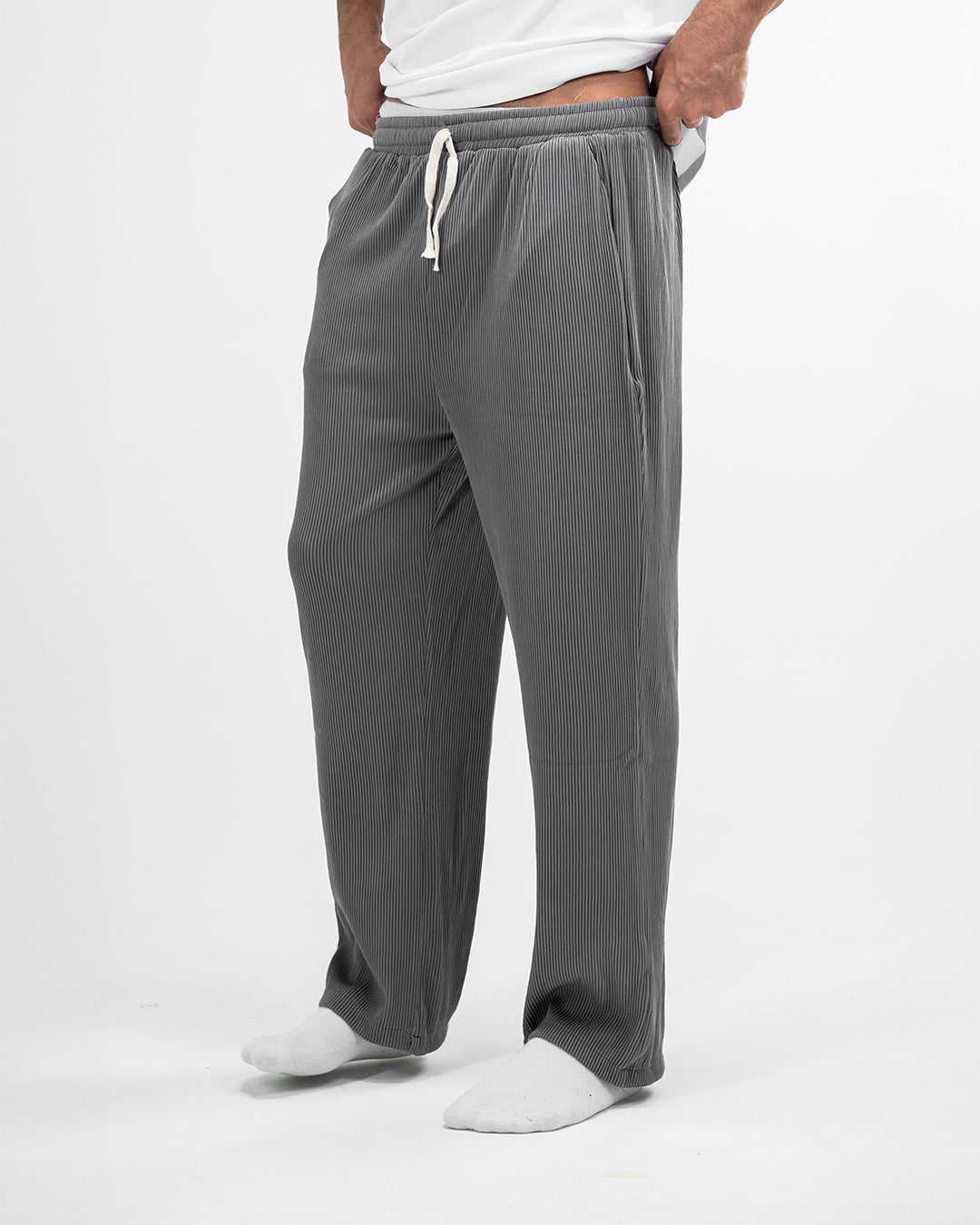 MEN’S GREY RELAXED-FIT LOUNGE PANTS