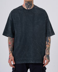 OVERSIZE ACID WASH T-SHIRT - BLACK
