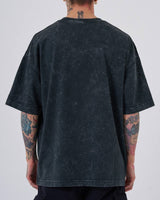 OVERSIZE ACID WASH T-SHIRT - BLACK