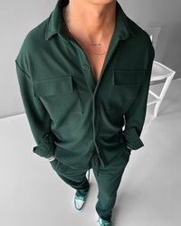 Double Pocket Shirt & Trouser Set - Green