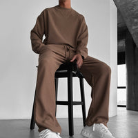 Zapped Oversized Full sleeve  O Neck T-Shirt & Trouser Set - Brown