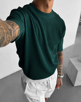 OVERSIZE RIBBED T-SHIRT - RAIN FOREST