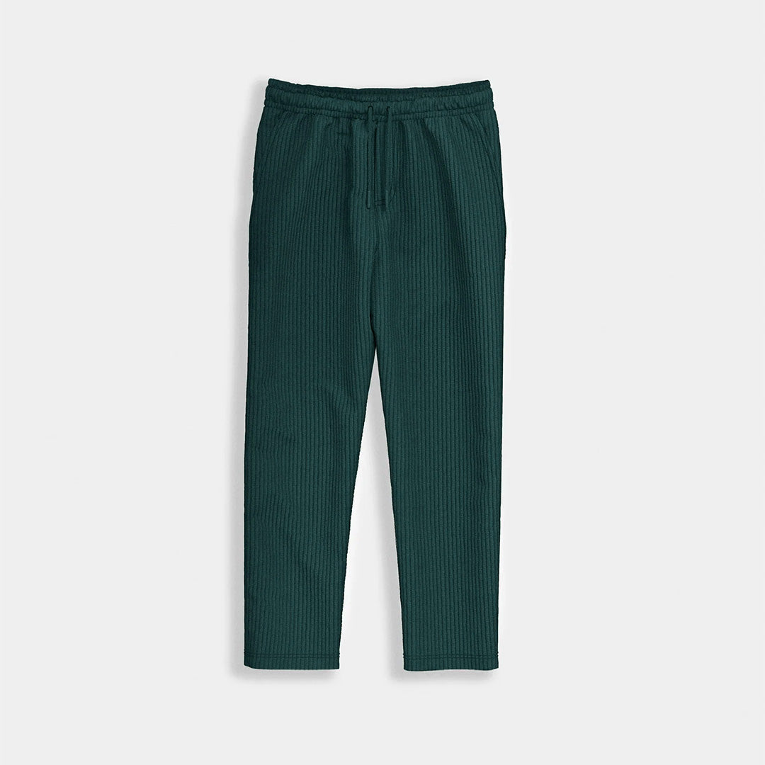 LOOSE FIT RIBBED PANTS - RAIN FOREST