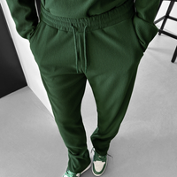 LOOSE FIT RIBBED TROUSER - RAIN FOREST