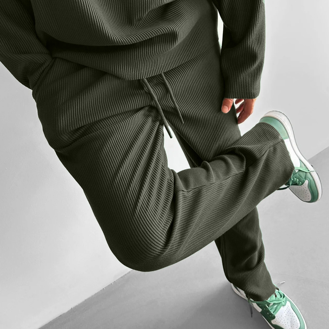 zapped ribbed texture trouser