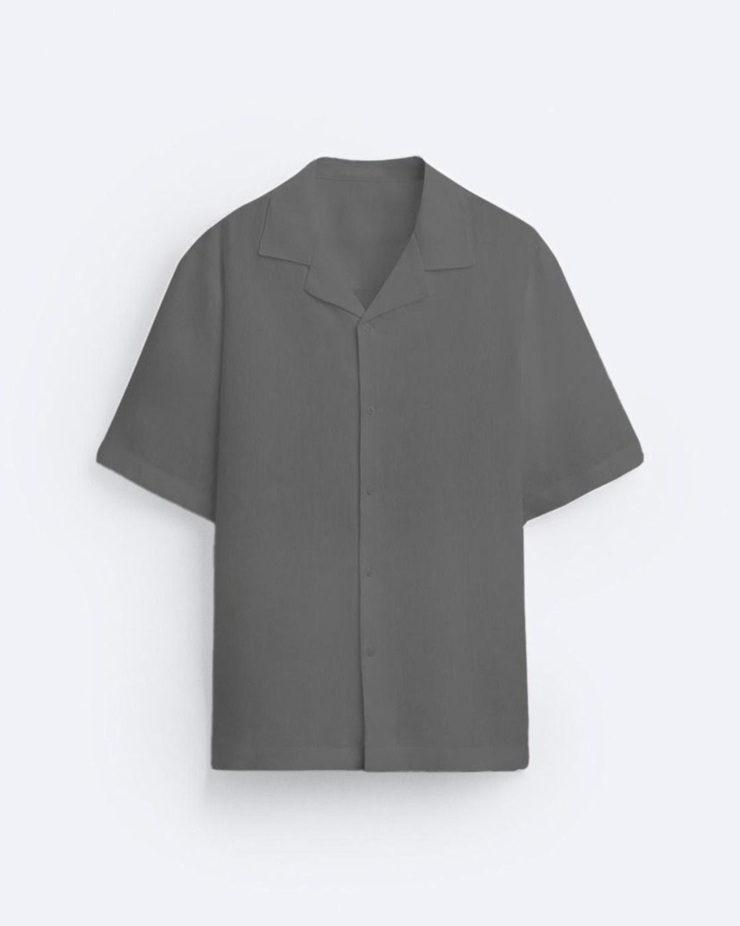 CLASSIC BOWLING LINEN SHIRT - GRAY
