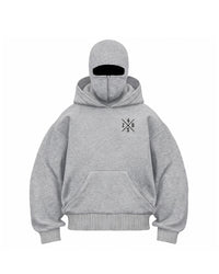 Zapped Balaclava Ninja Hoodie - Grey