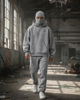 Zapped Balaclava Ninja Hoodie - Grey