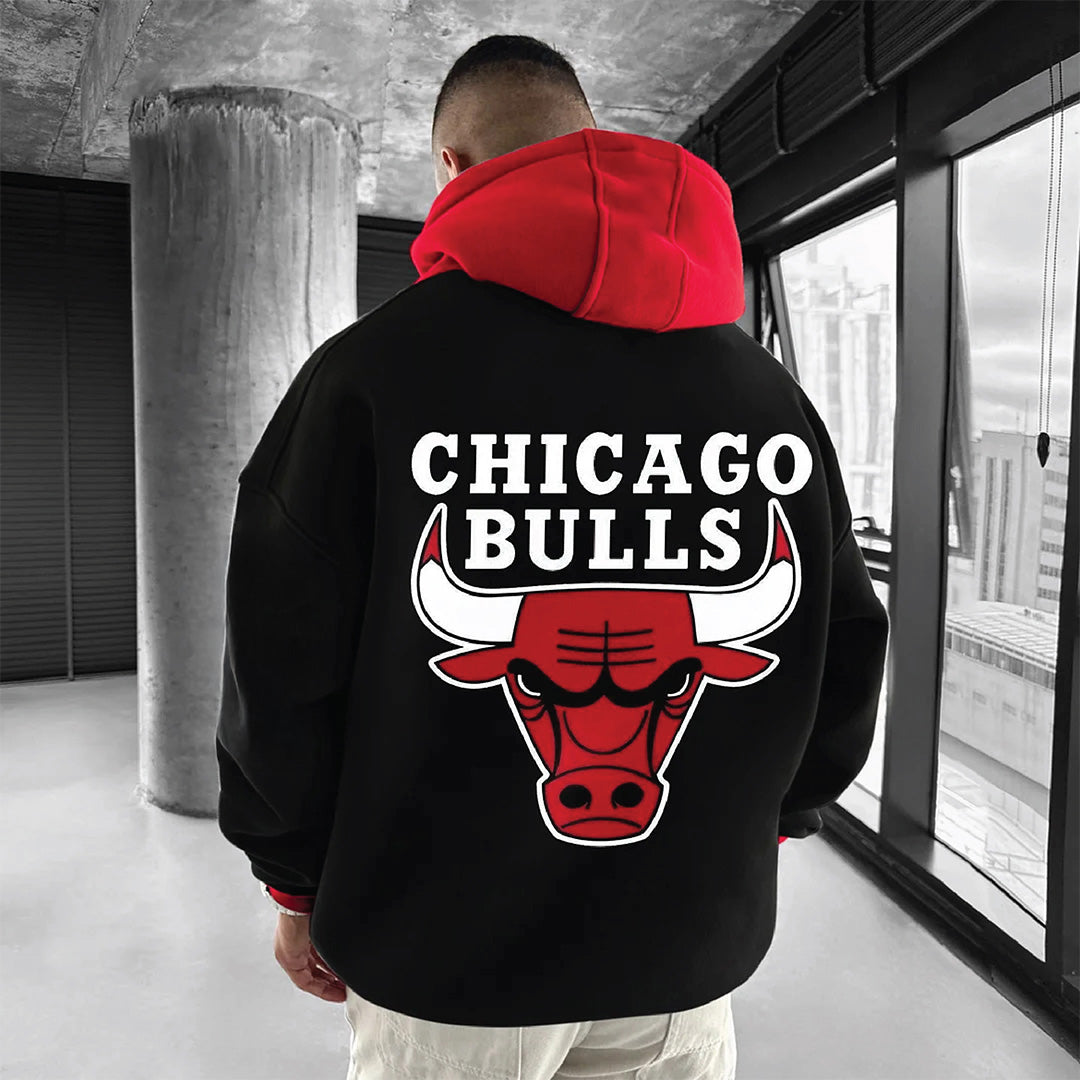 BULL HOODIE - BLACK & RED