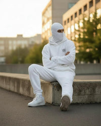 Zapped Balaclava Ninja Hoodie - White