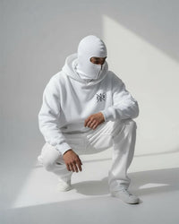 Zapped Balaclava Ninja Hoodie - White