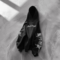 Oversize Dark Angel Hoodie - Black