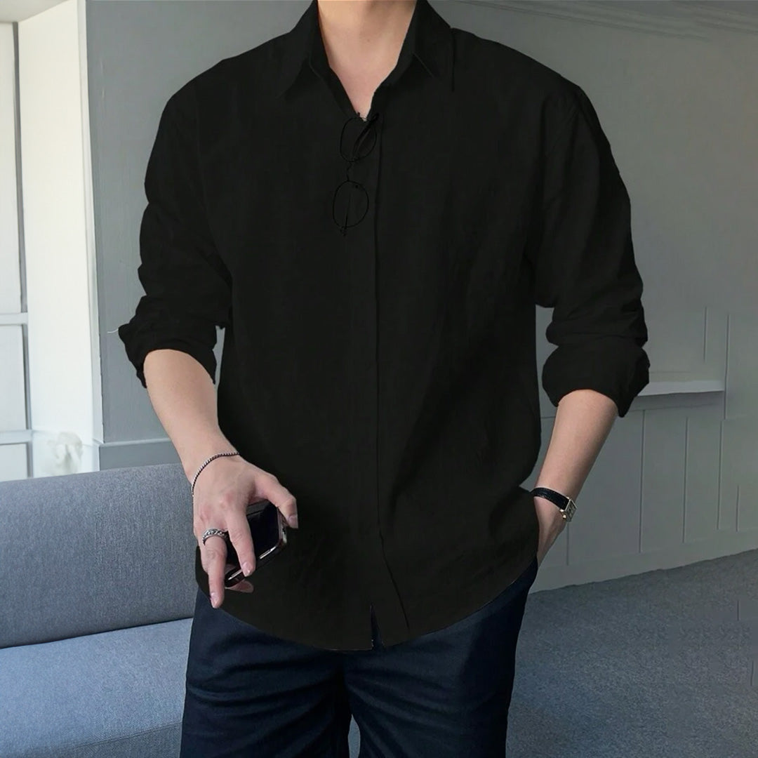 Men's Full Sleeves Casual Shirt - Black