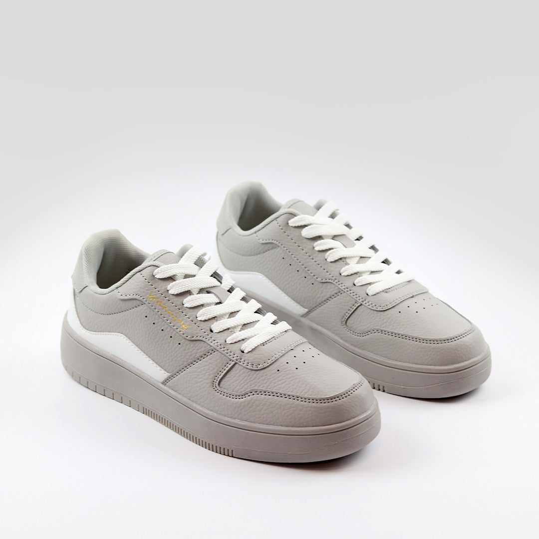 Color Block Trainer Shoes For Men - White Gray
