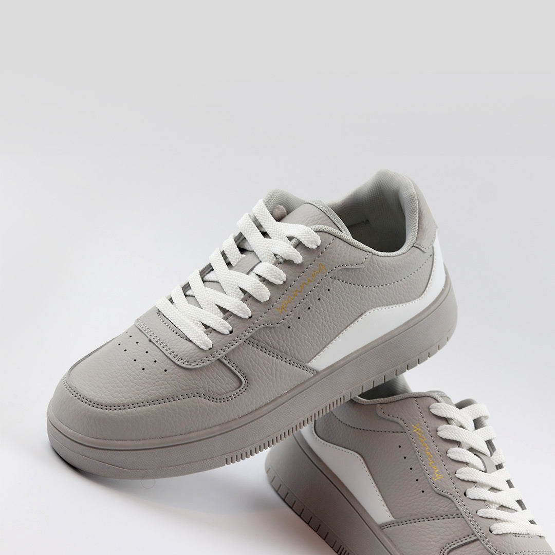 Color Block Trainer Shoes For Men - White Gray