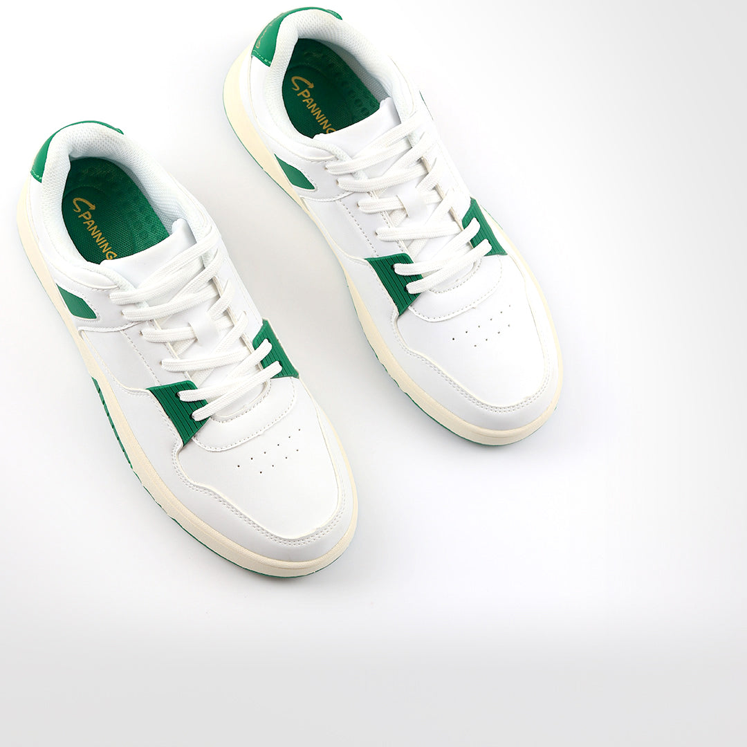 Color Block Trainer Shoes For Men - White Green