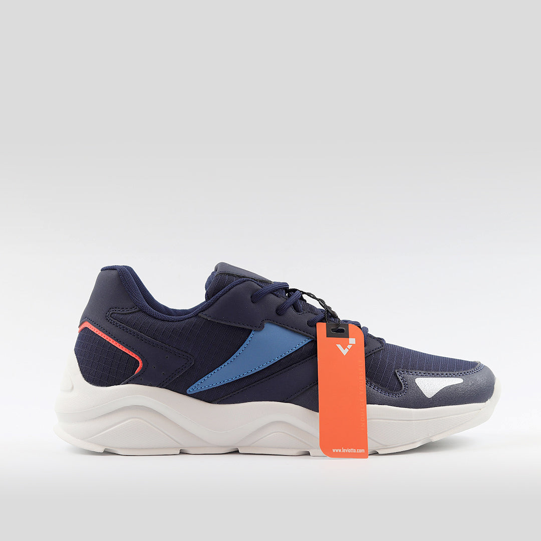 Mesh Detailed Lace Up Shoes - Navy Blue