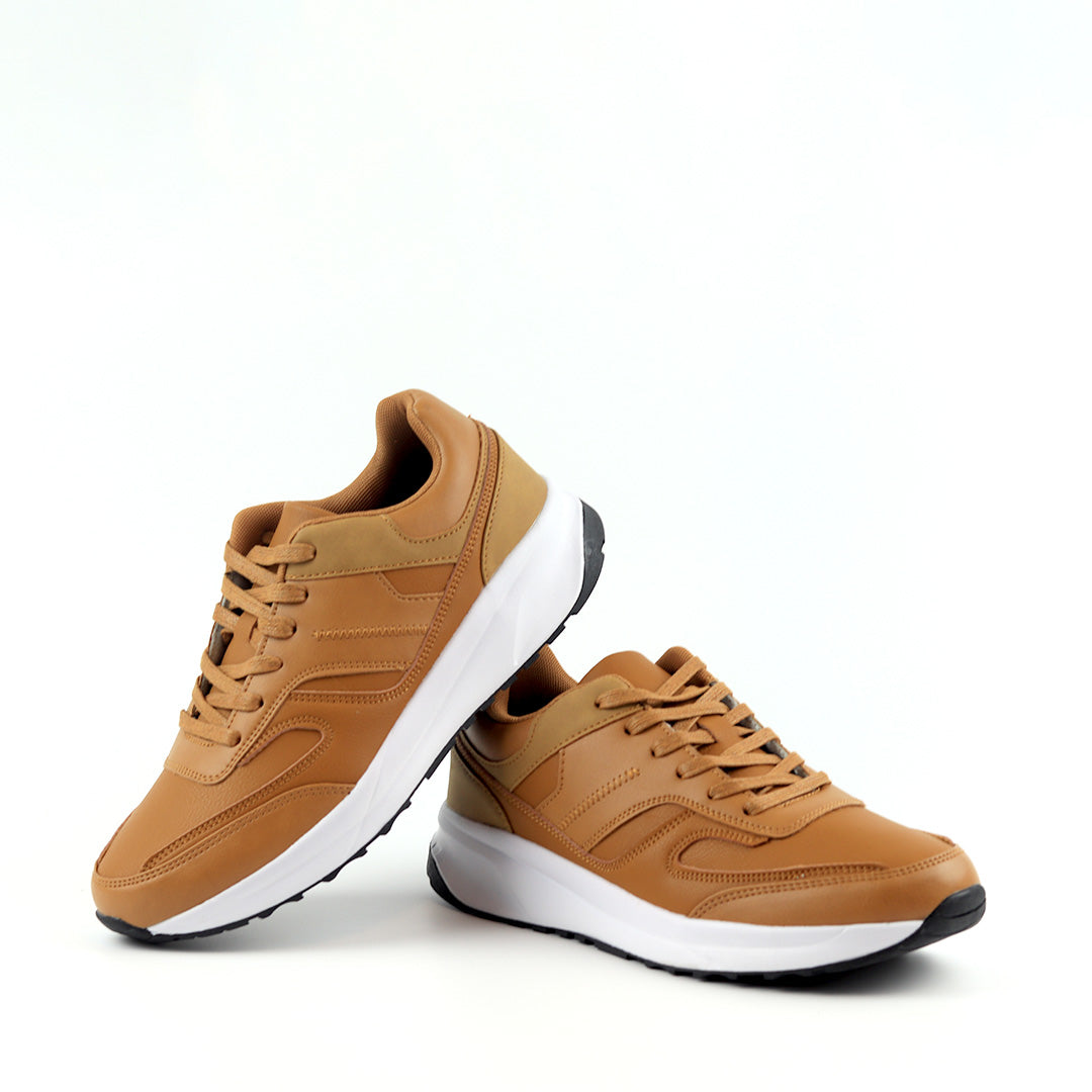 Men's Brown Lace Up Chunky Trainer Shoes