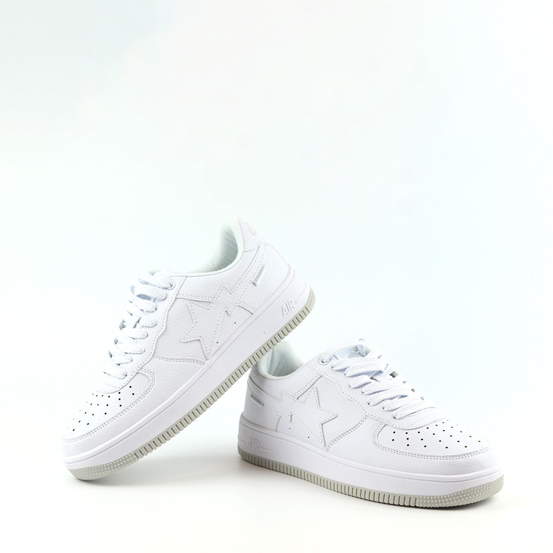 Step into Luxury and Performance: Leather Airforce White Running Sneaker