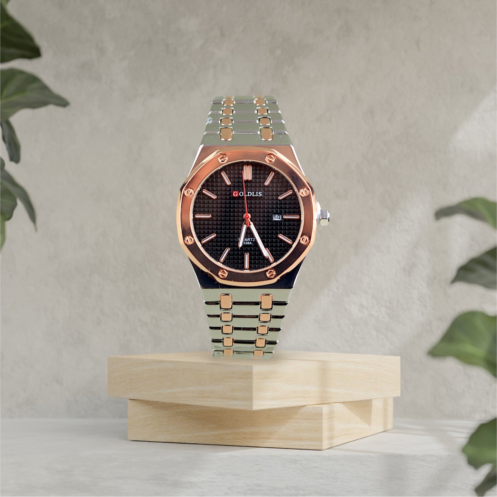 Men's Business Watch Automatic Date Quartz Watch - Black