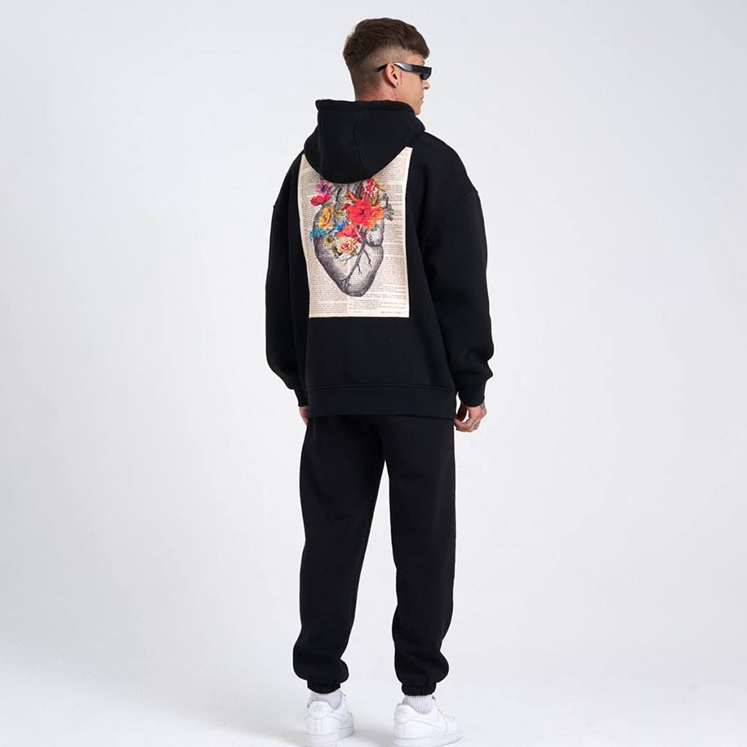 Oversize Heart Of Glass Hoodie & Trouser Cord Set - Black
