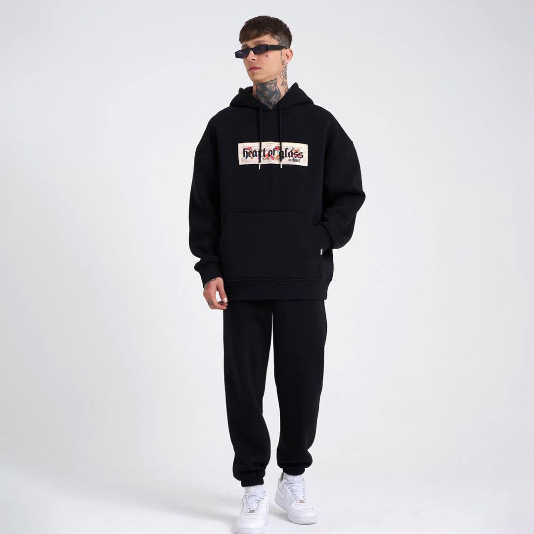 Oversize Heart Of Glass Hoodie & Trouser Cord Set - Black
