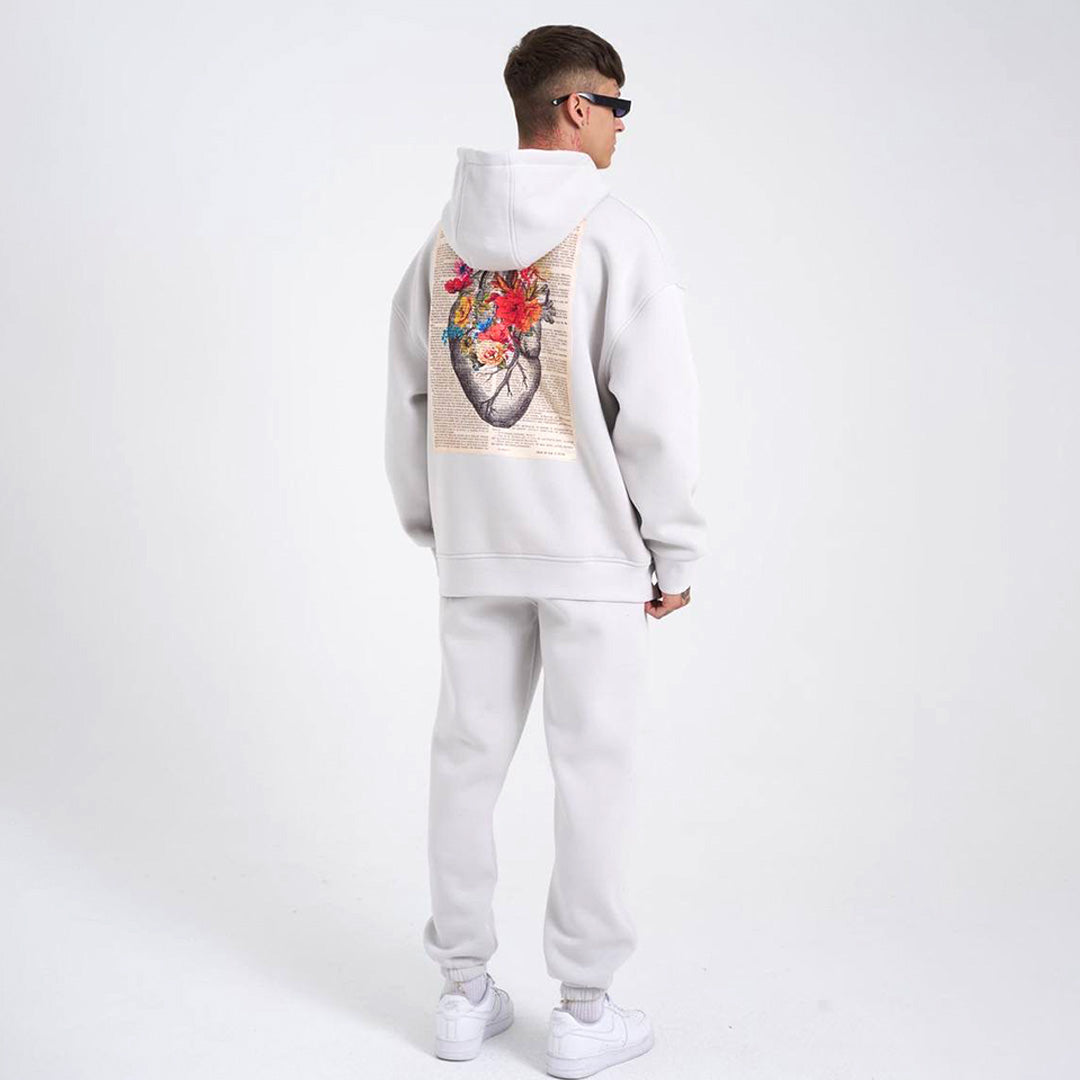 Oversize Heart Of Glass Hoodie & Trouser Cord Set - White