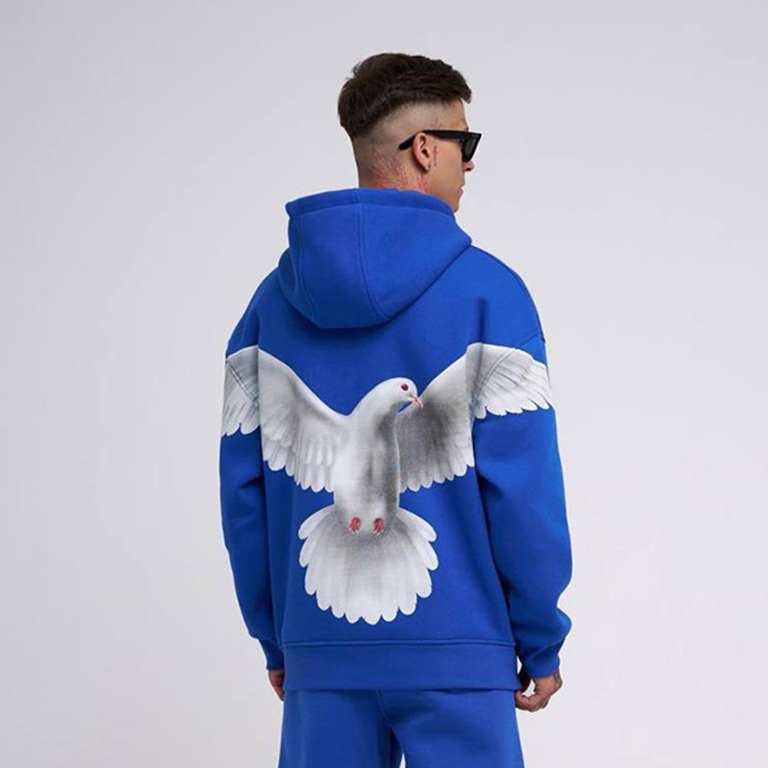 Oversize Rise Above Hoodie - Royal Blue
