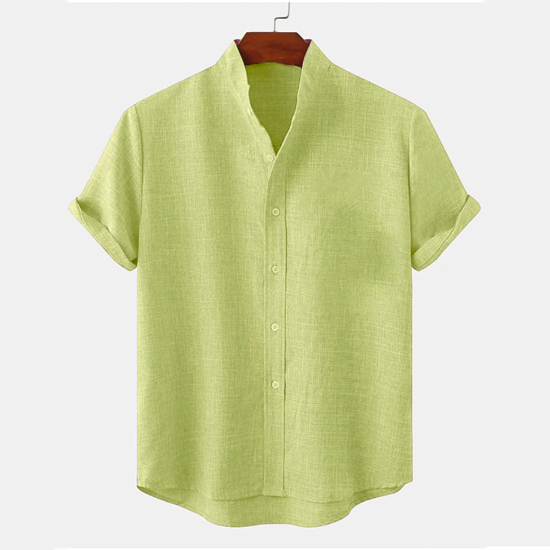Lemon Ban Collar full Patti Shirt