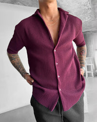 OVERSIZE RIBBED SHIRT - RUSSIAN VIOLET