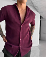 OVERSIZE RIBBED SHIRT - RUSSIAN VIOLET