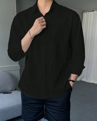 Men's Full Sleeves Casual Shirt - Black