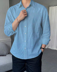 Men's Full Sleeves Casual Shirt - Blue