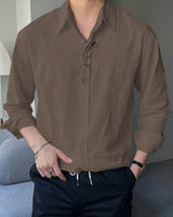 Men's Full Sleeves Casual Shirt - Brown