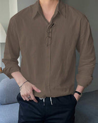 Men's Full Sleeves Casual Shirt - Brown