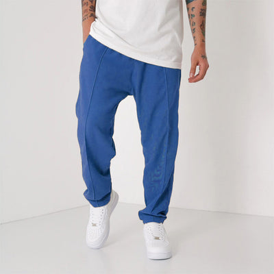 LOOSE FIT LINEN JOGGER PANTS - ROYAL BLUE