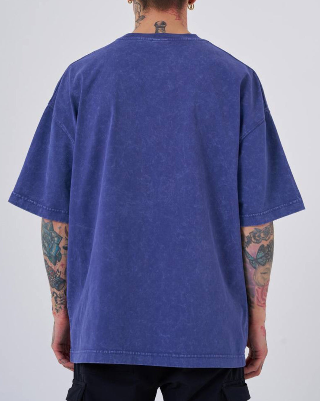 OVERSIZE ACID WASH T-SHIRT - BLUE