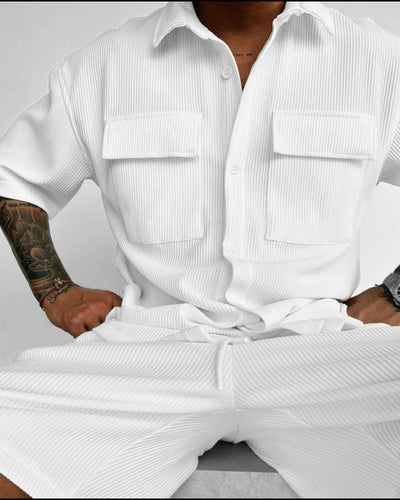 OVERSIZE DOUBLE POCKET SHIRT - WHITE