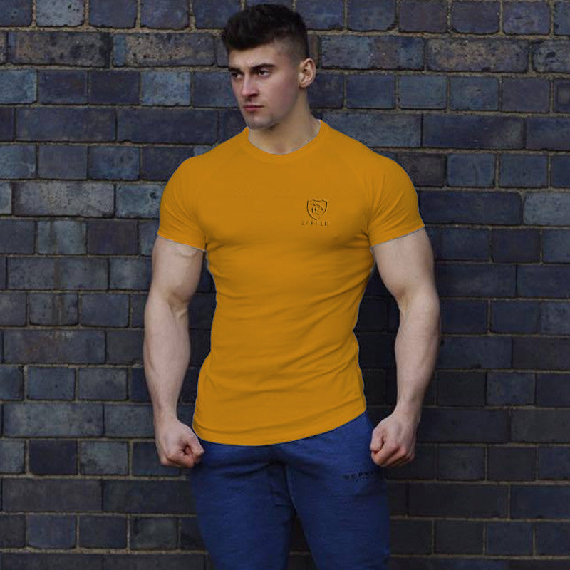 Men's Mesh Panel Tee T-Shirt- Orange