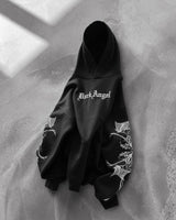 Oversize Dark Angel Hoodie - Black