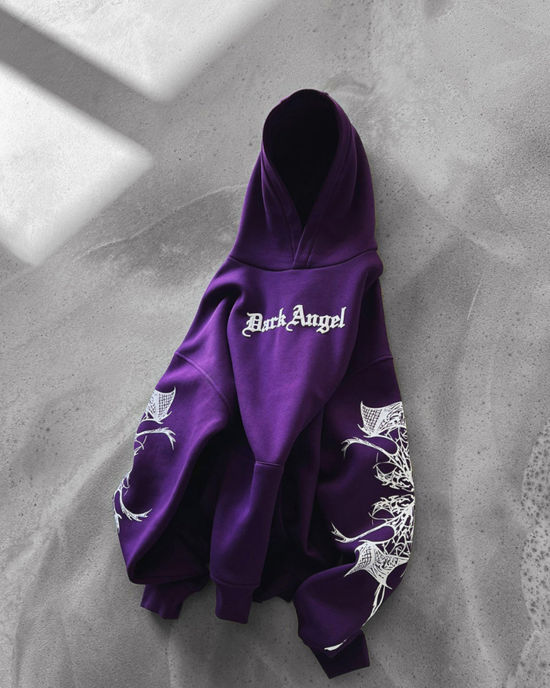 Oversize Dark Angel Hoodie - Purple
