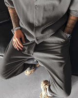 Zapped OVERSIZE pleated open collar SHIRT