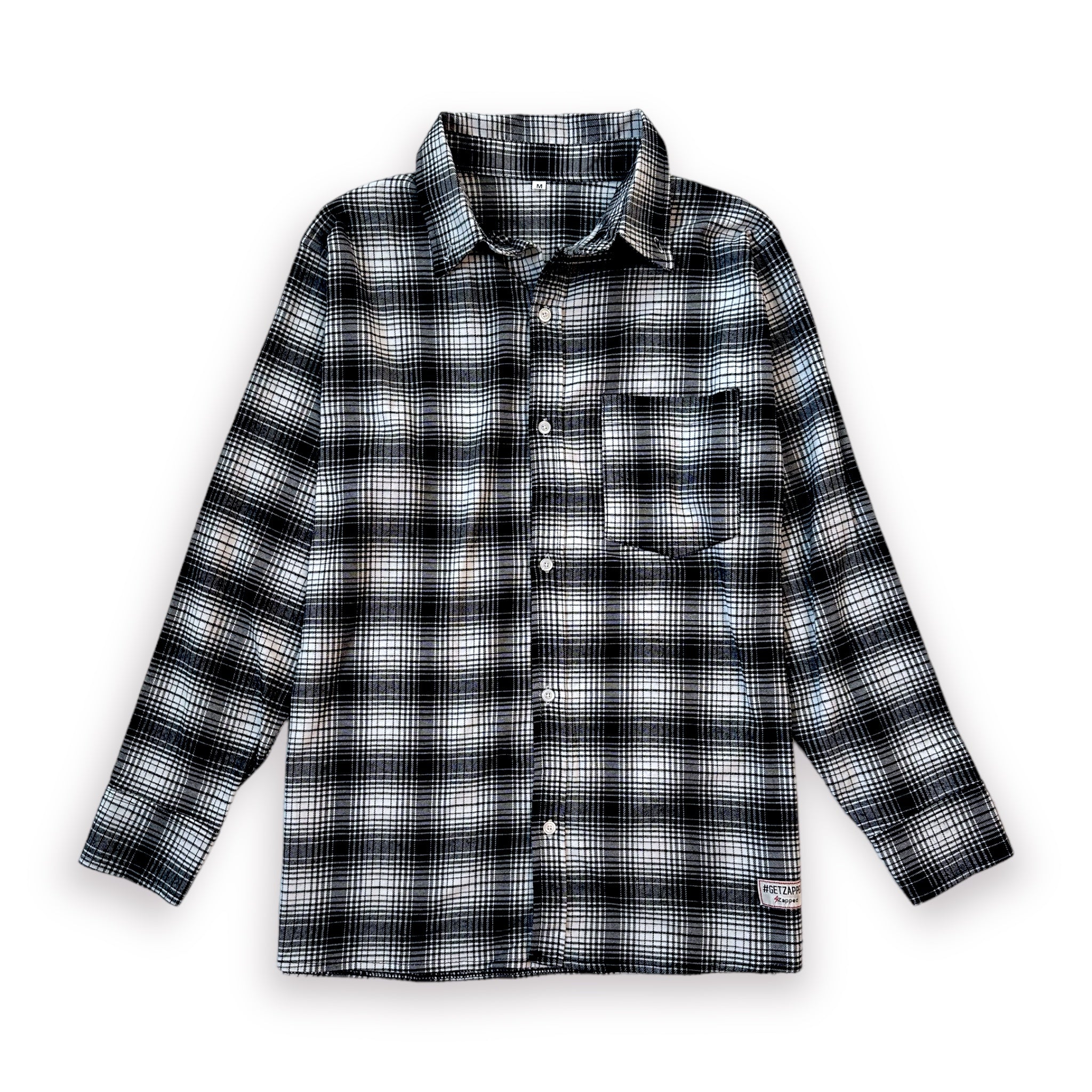 Regular Fit Plaid Long Sleeve Casual Shirt, Gray/Black