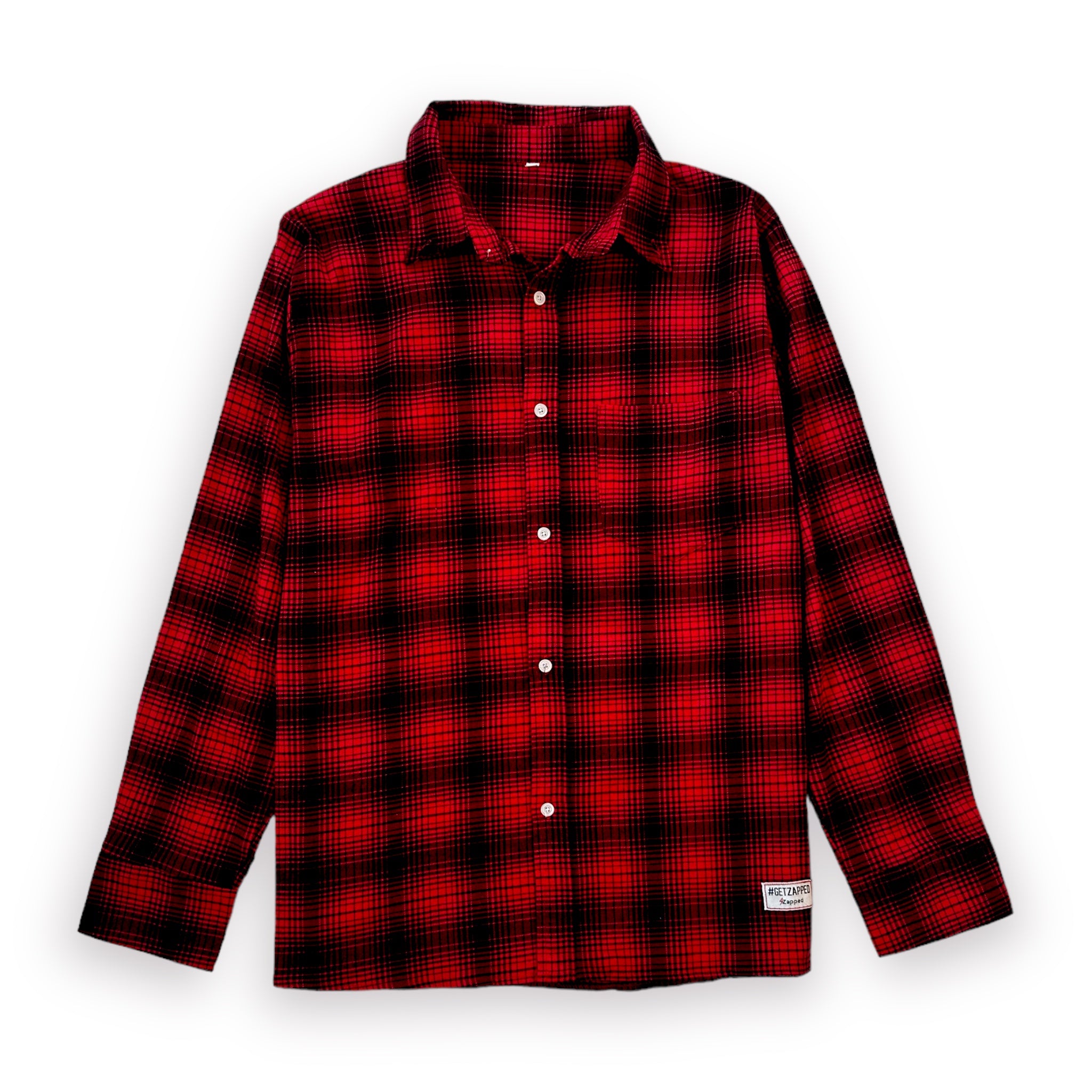 Regular Fit Plaid Long Sleeve Casual Shirt, Red/Black